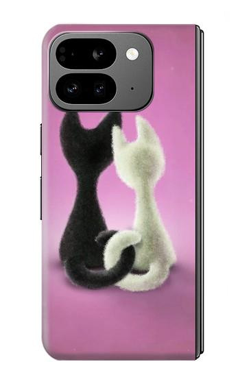 S1832 Chat d'amour Etui Coque Housse pour Google Pixel 9 Pro Fold