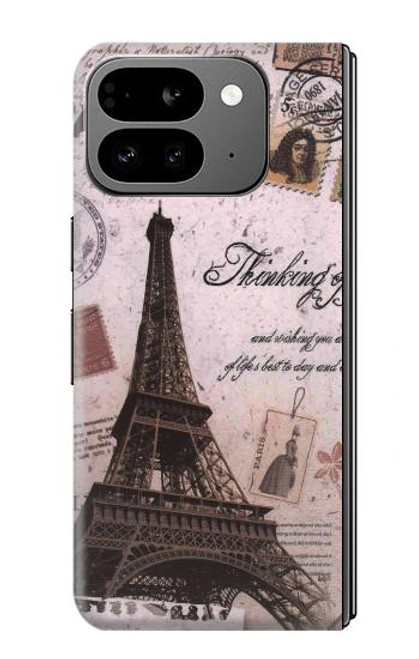 S2211 Carte postale de Paris Tour Eiffel Etui Coque Housse pour Google Pixel 9 Pro Fold