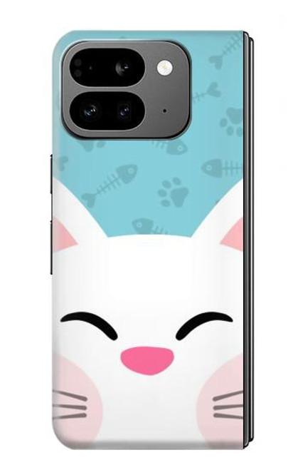 S3542 Chat mignon Dessin animé Etui Coque Housse pour Google Pixel 9 Pro Fold