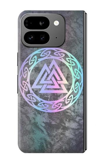 S3833 Valknut Odin Wotans Noeud Hrungnir Coeur Etui Coque Housse pour Google Pixel 9 Pro Fold