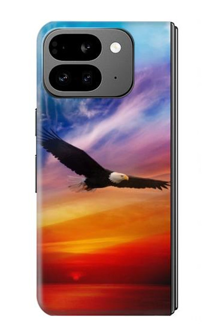 S3841 Pygargue à tête blanche volant dans un ciel coloré Etui Coque Housse pour Google Pixel 9 Pro Fold