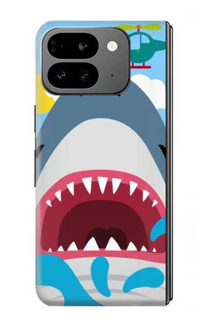 S3947 Caricature d'hélicoptère de requin Etui Coque Housse pour Google Pixel 9 Pro Fold