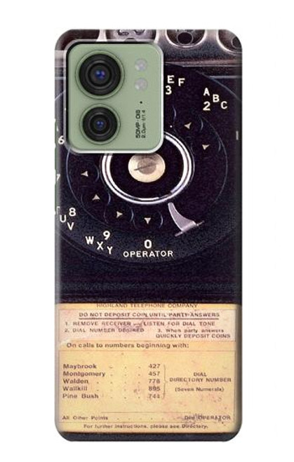 S0086 Vintage téléphone Etui Coque Housse pour Motorola Edge (2023), Edge 40