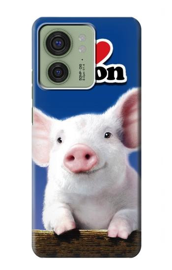 S0608 Je aime Bacon bébé mignon de porc Etui Coque Housse pour Motorola Edge (2023), Edge 40