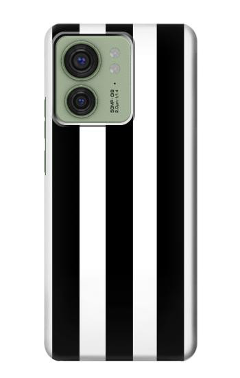 S2297 Noir et blanc rayures verticales Etui Coque Housse pour Motorola Edge (2023), Edge 40