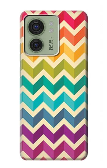 S2362 Arc en ciel coloré Shavron Zig zag Etui Coque Housse pour Motorola Edge (2023), Edge 40