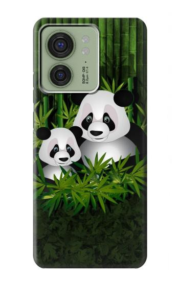 S2441 Forêt de Bambous de la famille Panda Etui Coque Housse pour Motorola Edge (2023), Edge 40
