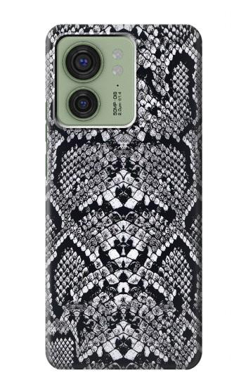 S2855 Blanc Rattle Serpent Imprimé graphique Peau Etui Coque Housse pour Motorola Edge (2023), Edge 40