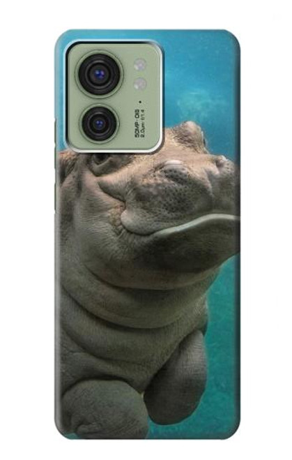 S3871 mignon, bébé, hippopotame, hippopotame Etui Coque Housse pour Motorola Edge (2023), Edge 40