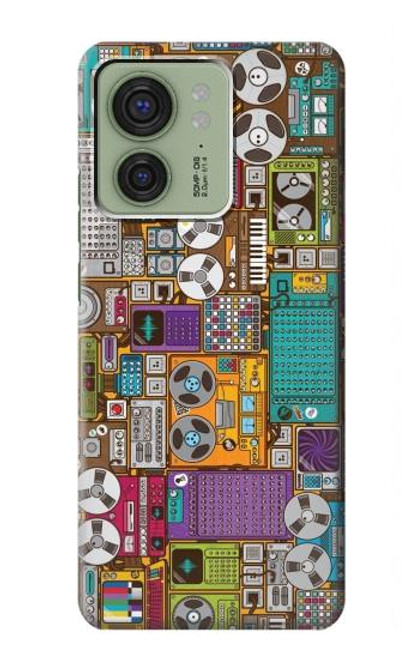 S3879 Griffonnage de musique rétro Etui Coque Housse pour Motorola Edge (2023), Edge 40