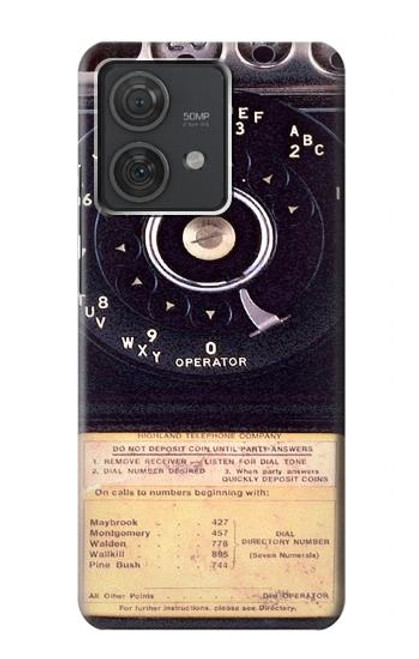 S0086 Vintage téléphone Etui Coque Housse pour Motorola Edge 40 Neo