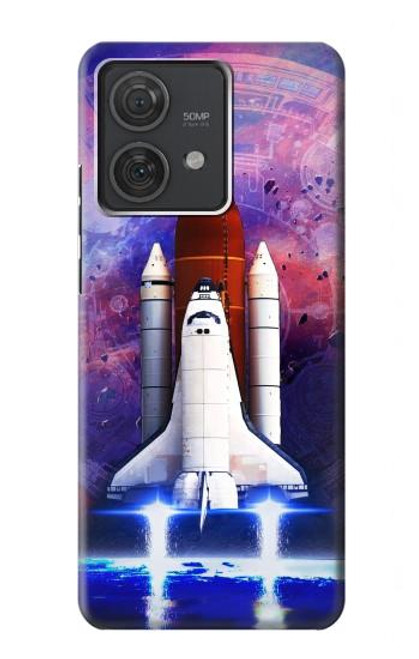 S3913 Navette spatiale nébuleuse colorée Etui Coque Housse pour Motorola Edge 40 Neo