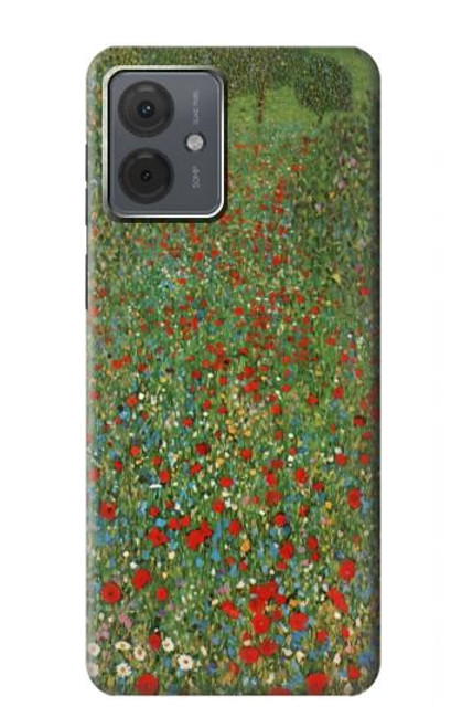 S2872 Gustav Klimt Champ de Coquelicots Etui Coque Housse pour Motorola Moto G14
