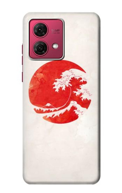 S3237 Waves Japon Drapeau Etui Coque Housse pour Motorola Moto G84