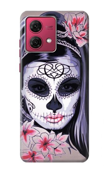S3821 Sugar Skull Steampunk Fille Gothique Etui Coque Housse pour Motorola Moto G84