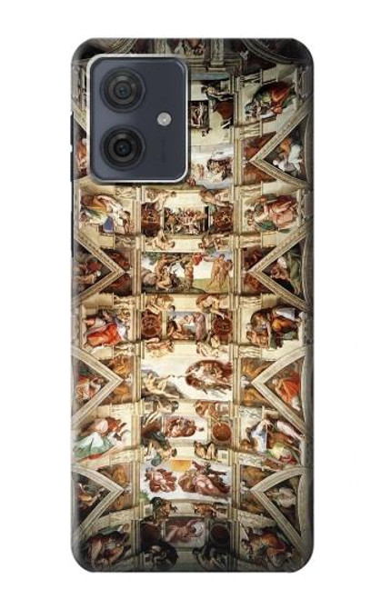 S0177 Michelangelo Chapelle plafond Etui Coque Housse pour Motorola Moto G54