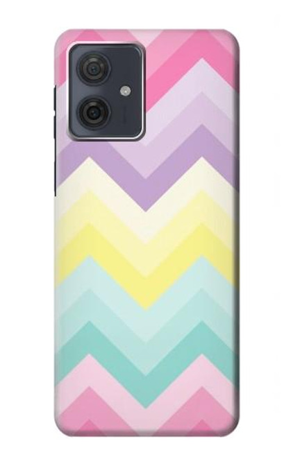 S3514 Arc en ciel Zigzag Etui Coque Housse pour Motorola Moto G54
