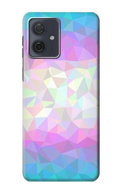 S3747 Polygone de drapeau trans Etui Coque Housse pour Motorola Moto G54