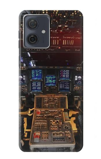 S3836 Poste de pilotage d'avion Etui Coque Housse pour Motorola Moto G54