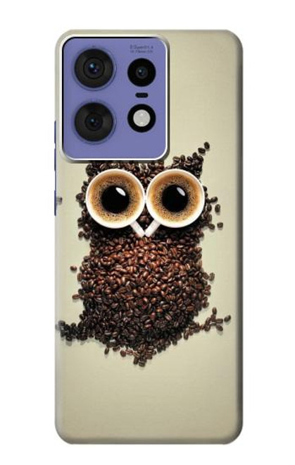 S0360 café Chouette Etui Coque Housse pour Motorola Edge 50 Pro