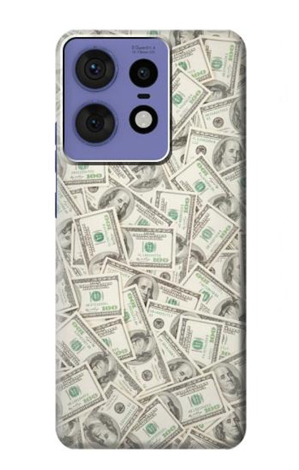 S2077 Billets Dollar argent Etui Coque Housse pour Motorola Edge 50 Pro