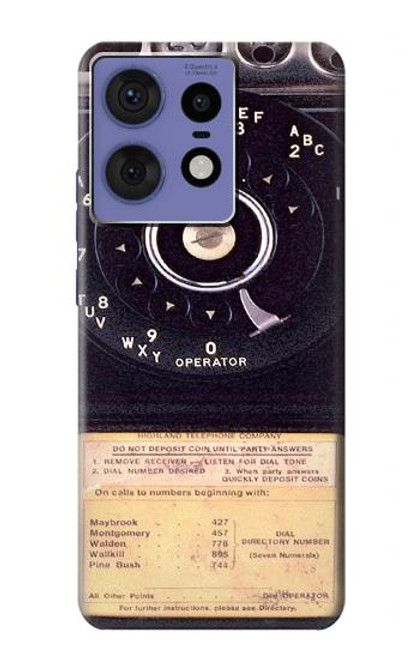 S0086 Vintage téléphone Etui Coque Housse pour Motorola Edge 50 Fusion