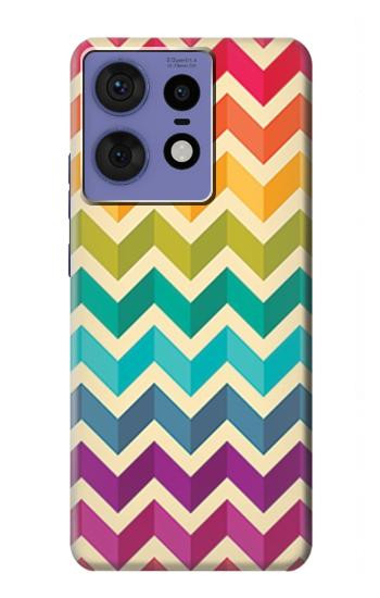 S2362 Arc en ciel coloré Shavron Zig zag Etui Coque Housse pour Motorola Edge 50 Fusion