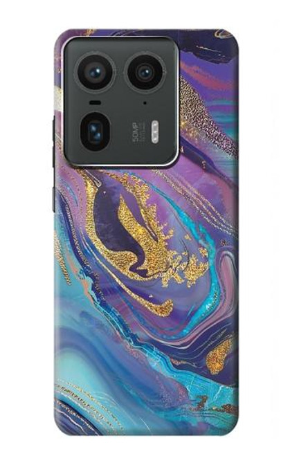 S3676 Pierre de marbre abstraite colorée Etui Coque Housse pour Motorola Edge 50 Ultra