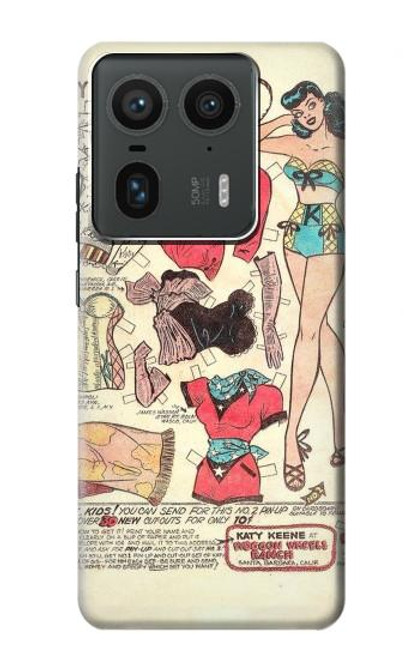 S3820 Poupée de papier de mode de cow-girl vintage Etui Coque Housse pour Motorola Edge 50 Ultra