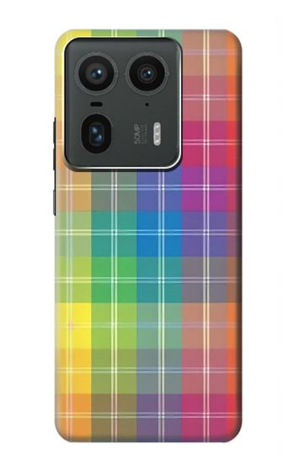 S3942 Tartan à carreaux arc-en-ciel LGBTQ Etui Coque Housse pour Motorola Edge 50 Ultra