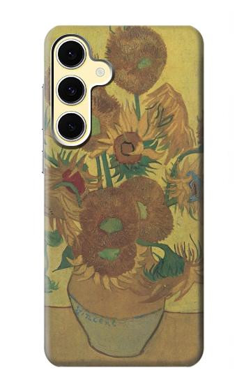 S0214 Van Gogh quinze tournesols Etui Coque Housse pour Samsung Galaxy S24 FE
