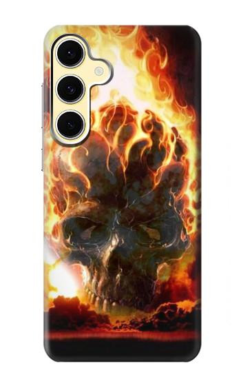 S0863 De feu crâne Etui Coque Housse pour Samsung Galaxy S24 FE