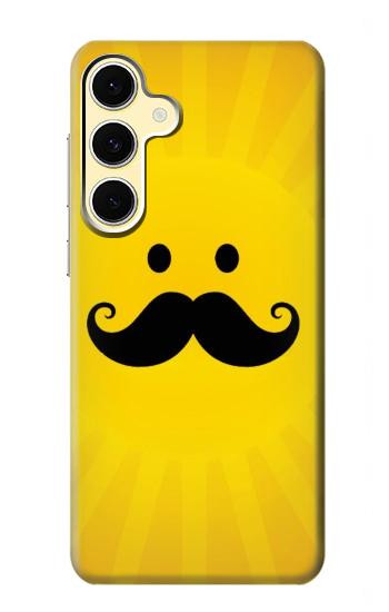 S1145 Soleil jaune Mustache Etui Coque Housse pour Samsung Galaxy S24 FE