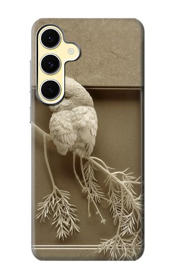 S1386 Sculpture papier Chouette Etui Coque Housse pour Samsung Galaxy S24 FE