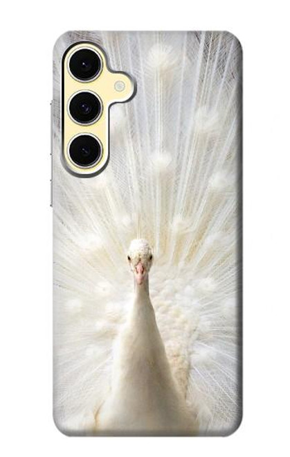 S1980 blanc Paon Etui Coque Housse pour Samsung Galaxy S24 FE