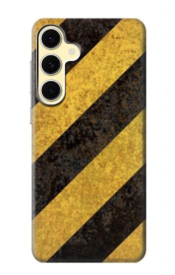 S2231 Noir et Jaune Ligne de risque rayé Etui Coque Housse pour Samsung Galaxy S24 FE