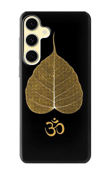 S2331 Feuille d'or bouddhiste Symbole de l'OM Etui Coque Housse pour Samsung Galaxy S24 FE