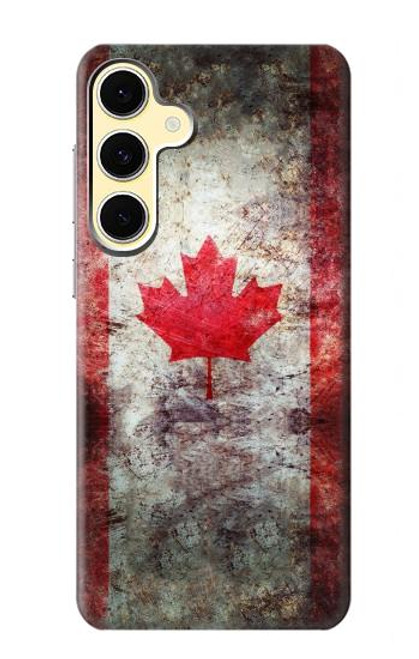S2490 Canada Feuille d'érable Drapeau Texture Etui Coque Housse pour Samsung Galaxy S24 FE