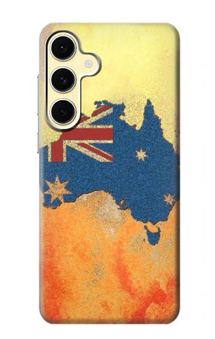 S2494 Australie Drapeau Carte texture de la roche Etui Coque Housse pour Samsung Galaxy S24 FE