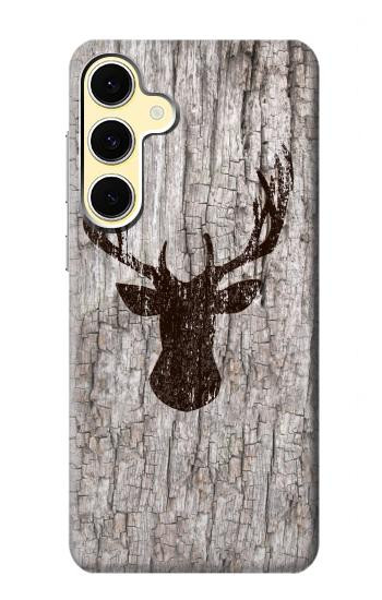 S2505 Tête de Renne Vieux bois Texture graphique Etui Coque Housse pour Samsung Galaxy S24 FE