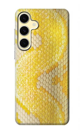 S2713 Serpent jaune imprimé graphique Peau Etui Coque Housse pour Samsung Galaxy S24 FE