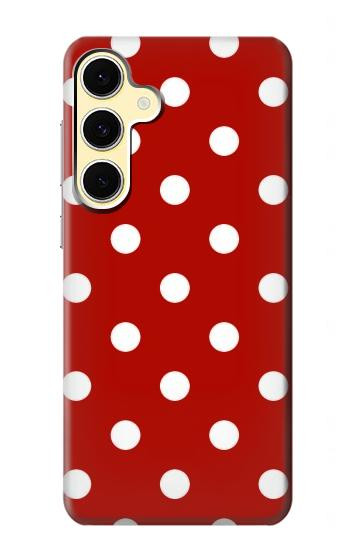 S2951 Rouge Pois Etui Coque Housse pour Samsung Galaxy S24 FE