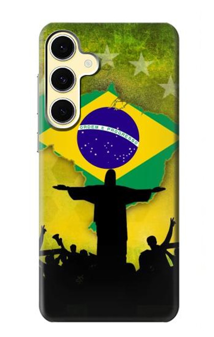 S2981 Brésil Football Football Etui Coque Housse pour Samsung Galaxy S24 FE