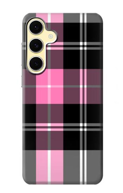 S3091 Motif rose à carreaux Etui Coque Housse pour Samsung Galaxy S24 FE