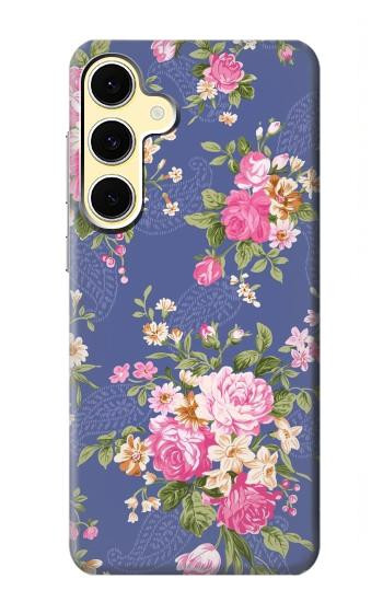 S3265 Motif Fleur millésimé Etui Coque Housse pour Samsung Galaxy S24 FE