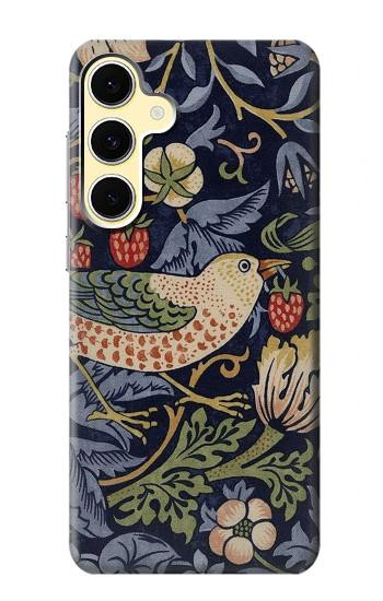 S3791 William Morris Strawberry Thief Fabric Etui Coque Housse pour Samsung Galaxy S24 FE