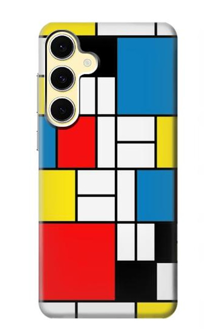 S3814 Composition de dessin au trait Piet Mondrian Etui Coque Housse pour Samsung Galaxy S24 FE