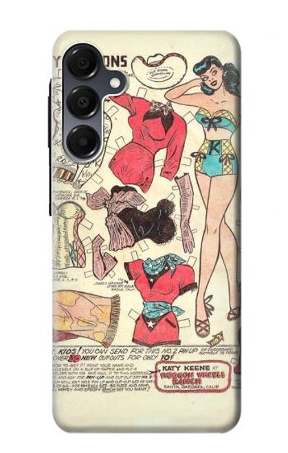 S3820 Poupée de papier de mode de cow-girl vintage Etui Coque Housse pour Samsung Galaxy A16 5G