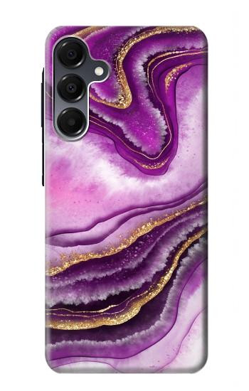 S3896 Stries d'or en marbre violet Etui Coque Housse pour Samsung Galaxy A16 5G