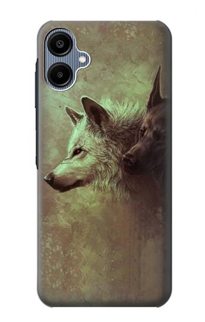 S0931 Loup Blanc Noir Etui Coque Housse pour Samsung Galaxy A06